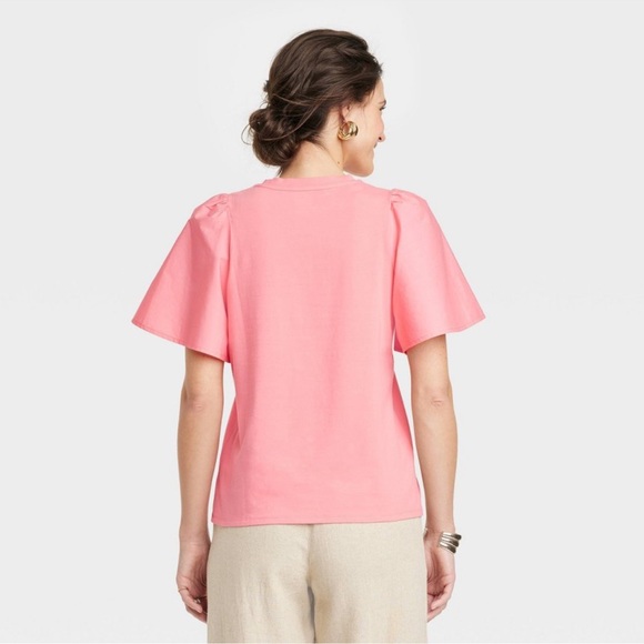NWT Women's KTW Puff Elbow Sleeve T-Shirt - A New Day Pink XS - Picture 4 of 6